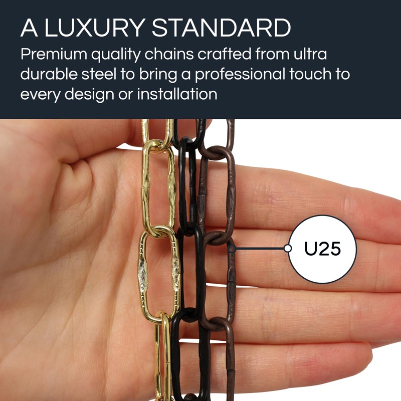 RCH Hardware CH-S58-20-AC-10 |12 Gauge Decorative Solid Steel Spanish Link