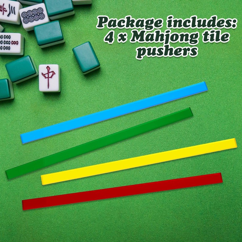 Henoyso Mahjong Tile Pushers 16.3 Inch Colored Acrylic Mahjong Pushers