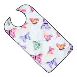 DOITOOL Lätzchen für Erwachsene, wiederverwendbar, mit Schmetterling-Motiv, wasserdicht, waschbar, für Senioren, Männer, ältere Frauen, Krankenpflege, 2 Stück