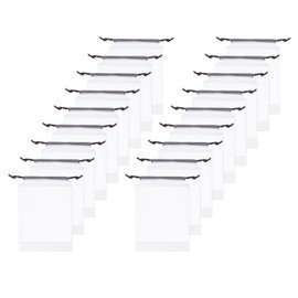 QUARKZMAN Pack of 18 Umbrella Bags 7.1 x 5.1 Inches Wet Umbrella Sleeve Cover Reusable Folding Umbrella Storage Bag with Pull Closure for Foldable Travel Umbrellas, White