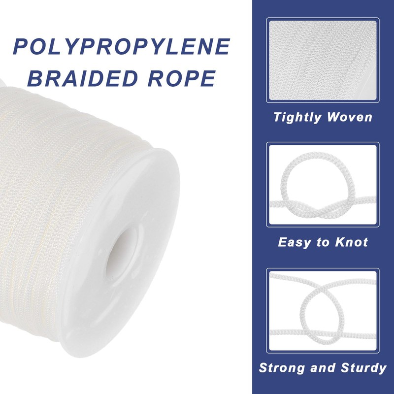 QUARKZMAN 1 mm Polypropylene Rope Braided Ropes, 100 m Nylon