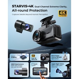 COOLCRAZY 4K Dash Cam Front and Rear with Touch Screen & STARVIS Sensor,5.8Ghz Wi-Fi,GPS,64GB Card,Night Vision Dashcam,G-Sensor,Loop Recording,App Control,24H Parking Monitor Car Camera