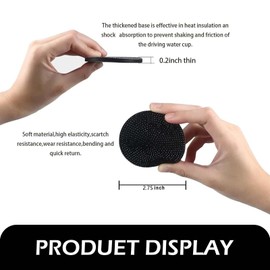 2PCS Bling Car Cup Holder Coasters, 2.75 Inch Soft Rubber Non-Slip Cup Coasters, Crystal Rhinestone Insert Drink Coaster, Universal Cup Holder Pad Set, Auto Interior Accessories for Women (Black)