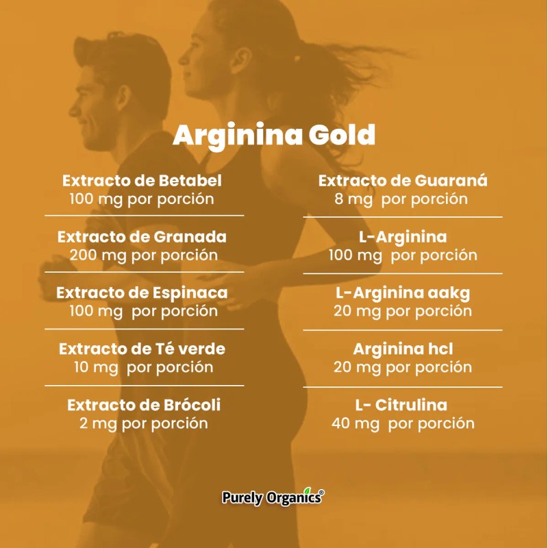 Arginina Gold | Purely Organics | 90 Cápsulas Veganas