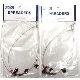 Catchmore Horizontal Spreaders; Nickel Blades, Cerise Beads; 2 Packs (2 Spreaders per Pack) #SWSN-2PK