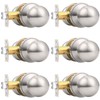 Probrico 6Pack Round Brushed Nickel Passage Door Knobs Interior Door