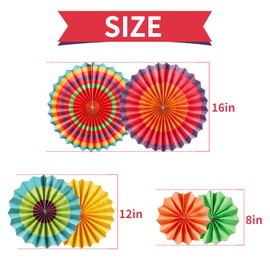 Sunbeauty Decorative Paper Fans for Celebrations Wedding Birthdays 21 cm 31 cm 42 cm Pack of 6