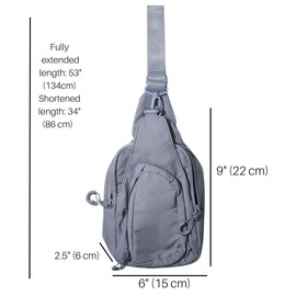 bettissi Small Crossbody Sling bag for Women Men with adjustable belt lightweight for Travel Hiking, Light Grey