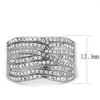 YourJewelleryBox 362 Pretty Stainless Steel Simulated Diamond Ring Band Pave