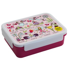 Tyrrell Katz Kids Secret Garden Printed Large Bento Lunch Box - Children's Food Container with Clip Lock Lid and Removable Inner Dividers - 18.5 x 14.5 x 6.0 cm