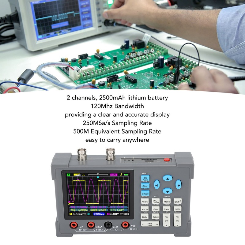 Digital Multimeter 2 Channels 120Mhz Bandwidth 250MSa/s Sampling Rate 500M