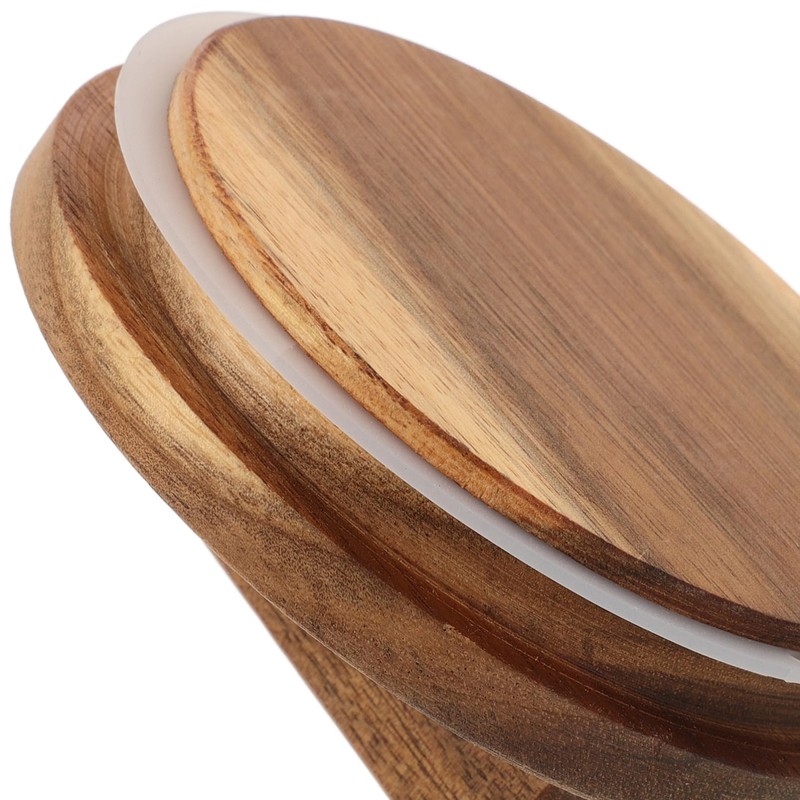DOITOOL Storage Jar Wooden Lid, Wide Mouth Canning Lids With