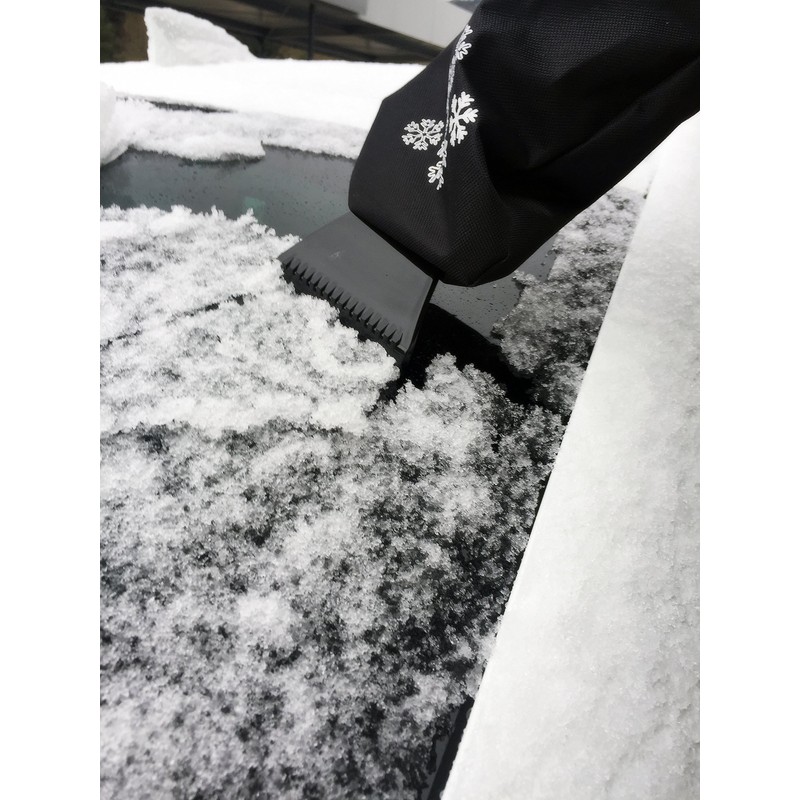 Glart - Professioneller Autoscheiben Eiskratzer mit wärmendem Handschuh, Schneekratzer Auto,