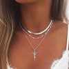 QXTX Faith Pendant Stainless Steel Cross Necklace Pray Belive Hope