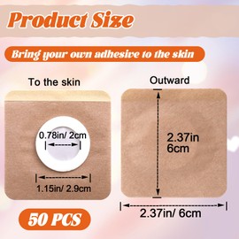 BEIQIYA 50pcs Castor Oil Pack Wraps, Disposable Highly Absorbent Belly Patches for Abdomen, Self-Adhesive Organic Cotton Pads for Men Women- Skin Color