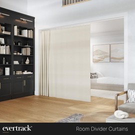 EverTrack Room Divider Curtains - Curtains for Ceiling Mounted Curtain Track to Create a Private Space or Divide a Room - Handcrafted in The USA - Anchorhead Tan, 66 W x 108 H