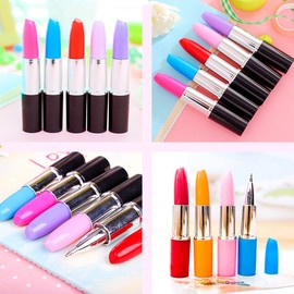 Lipstick Shape Pen, 24 PCS Creative Ballpoint Writing Pens Multi-Color Lipstick Cute Ball Pen Novelty Office Stationery Students Children Gift by DomeStar