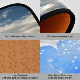 xigua Lighthouse Beach Kitchen Mat - Cushioned Anti Fatigue Kitchen Rug Set of 2, Non Slip Kitchen Mats for Kitchen, Laundry, Sink, Office