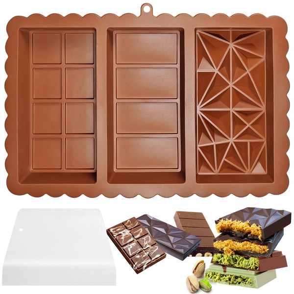 Chocolate Bar Mold - Food Grade Silicone Chocolate Molds, Non-Stick