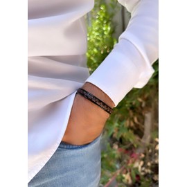 Live Gems | Mens Leather Bracelet with Clasp Brown Leather Bracelet for Men Boys Cuff Bangle Bracelet Wristband Christmas Birthday Gifts for Boyfriend Husband Dad Brother Son Grandson