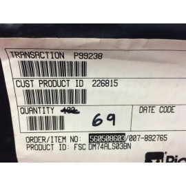 NSC DM74ALS03BN NSC 74ALS03BN IC GATE NAND 4CH 2-INP 14DIP 12 PIECES