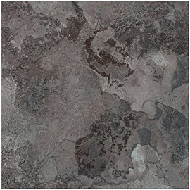 Vinyl Floor Tiles Wood & Marble Look 2mm Thick Highly Durable Sticky Floor Tiles (12" x 12" - 3 Pack, Midnight Marble)