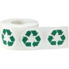 White and Green Recycle Logo Stickers, 1.5 Inches Round, 500
