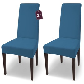 Scheffler Home Natalie Stretch Chair Covers Cotton Chair Covers Blue Set of 2 Chair Covers Swing Chairs Washable Elegant Stretch Chair Cover High-Back Chair