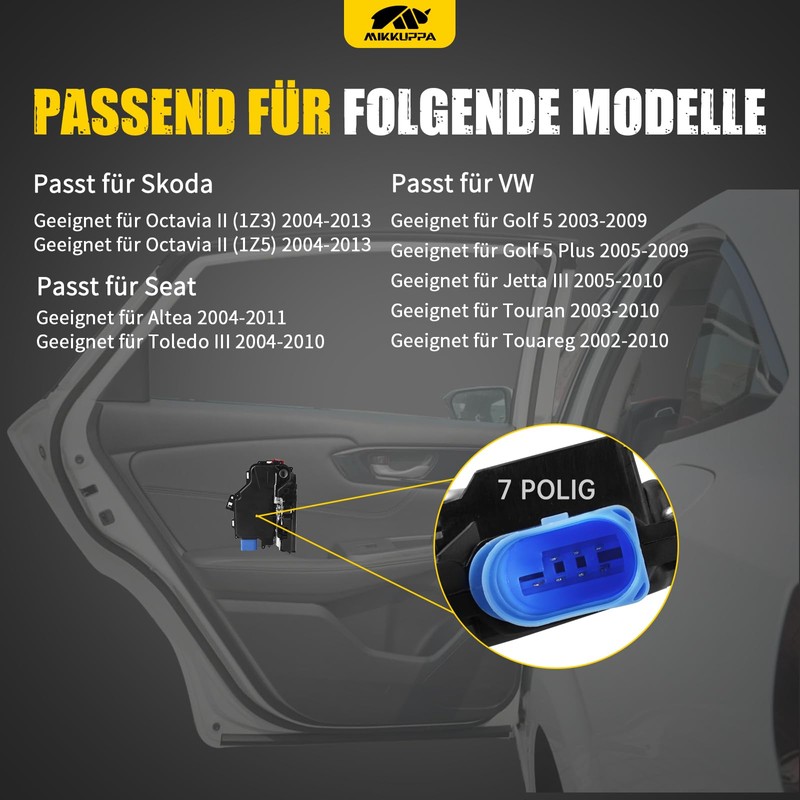 MIKKUPPA Door Lock Rear Left Suitable for Golf 5 Touran