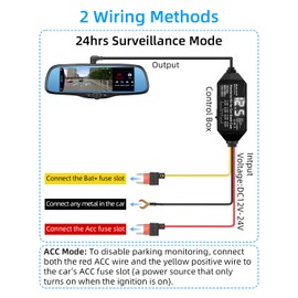 RIIEYOCA USB-C Dash Cam Hardwire Kit with LED Screen 3-Lead Acc Hardwire Kit for Dash Cam, 12V-24V to 5V Type-C Hard Wiring Kit Power Cable,Support Acc Mode(11.4FT/3.5M)