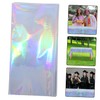 jojofuny 4pcs Iridescent Plastic Table Covers Holographic Foil Tablecloths for
