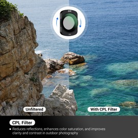 JJC Magnetic CPL Polarising Filter Compatible with DJI Osmo Pocket 3, Multi Coated Circular Polarizing Filter with Cleaning Wipe and Filter Protective Case, Osmo Pocket3 Action Camera Accessories