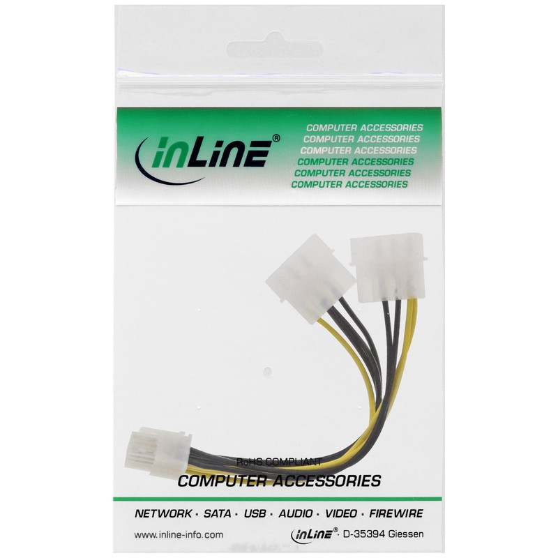 InLine® 26628 °C Power Adaptor Internal, 2x 4-Pin to 8-Pin