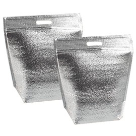 Stoooduo Insulated Bag, Aluminum Cooler Bag, Set of 2, Heat Retention, Refrigerating, Freezer Packaging, Lunch Bag, Cooler Bag, Lunch Bag, Bento Bag, Take-out, Foldable (13.0 x 13.4 x 4.7 inches (33 x