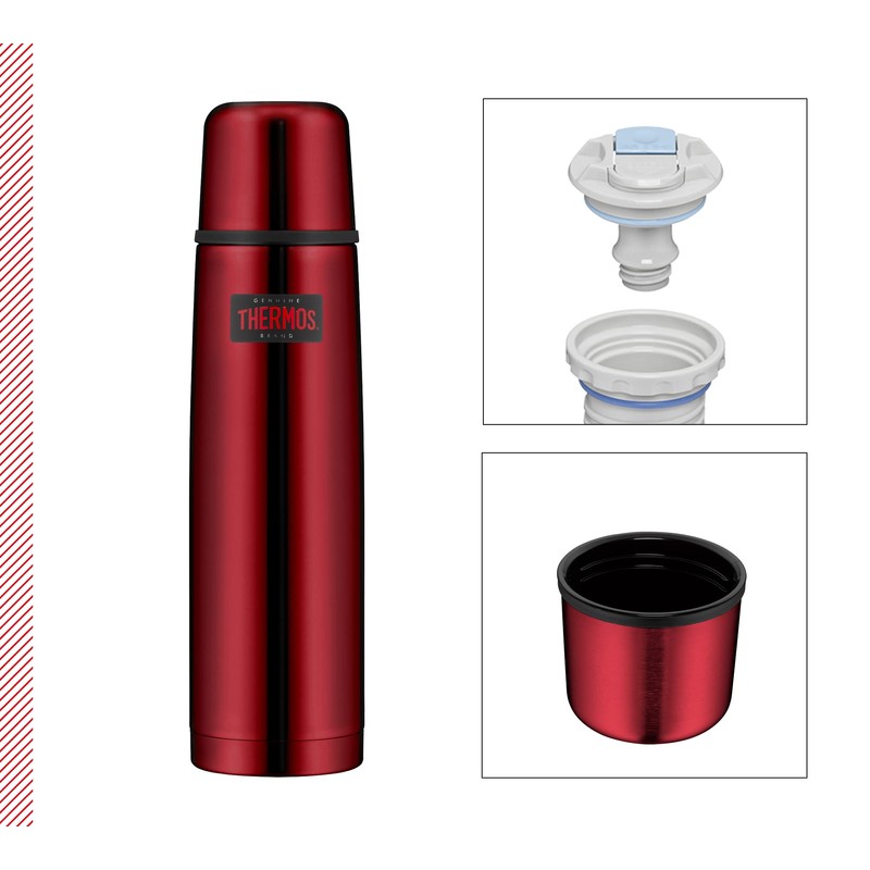 Thermos Light & Compact Beverage Bottle, 1 L, Cranberry Red,