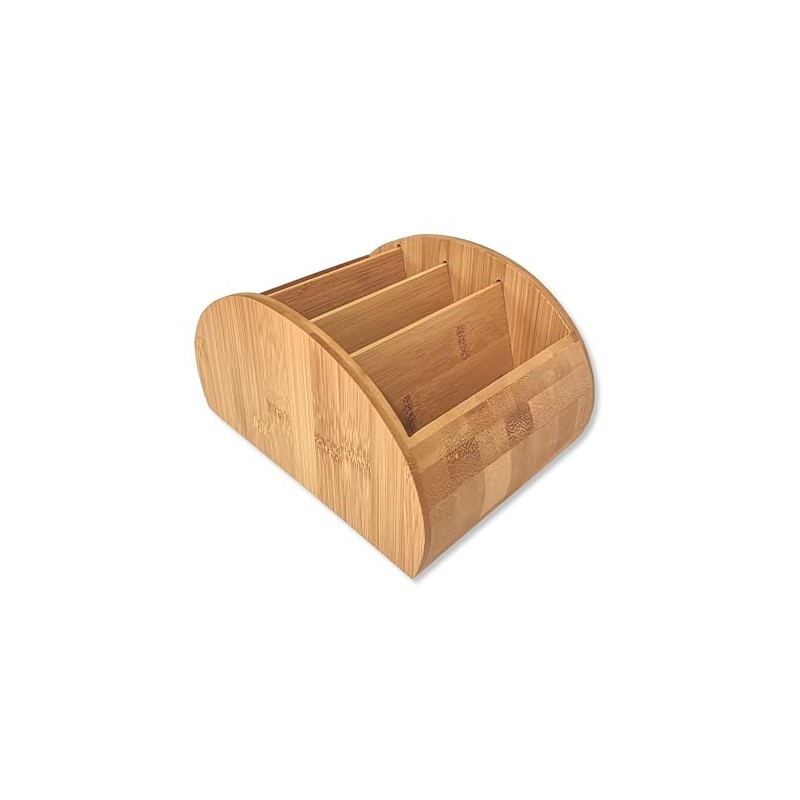 OSCO Bamboo Large Remote Organiser | 4 Compartments | Office