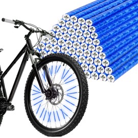 Cycling Reflectors, 48Pcs Bike Wheel Spoke Reflectors, Universal Bicycle Reflective Clips Warning Spoke Lights Covers - Fit for All Standard Bike - Easy Mount