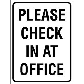 Please Check In At Office Sign Metal Tin Sign 12x16 Inches