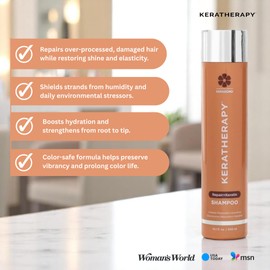 KERATHERAPY Keratin Infused KeratinFIXX Repair Shampoo, Repair Shampoo for Dry, Damaged or Frizzy Hair with Caviar Extract, Clear, 10.14 Fl Oz (Pack of 1) (Look May Vary)