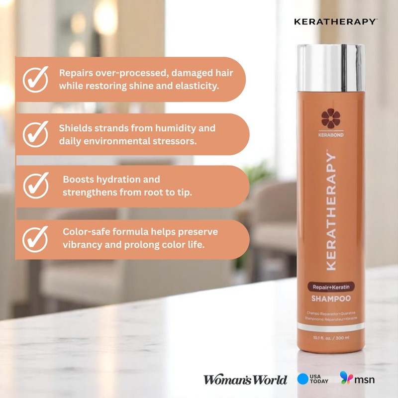 KERATHERAPY Keratin Infused KeratinFIXX Repair Shampoo, Repair Shampoo for Dry,
