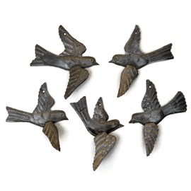 Tambor de acero reciclado diseño de pájaros de Haití 3-D alas (juego de 5), Haití pájaro diseño de 15,24 cm x 12,7 cm