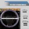 SthExtra Leather Steering Wheel Cover for Men Women with Upgraded