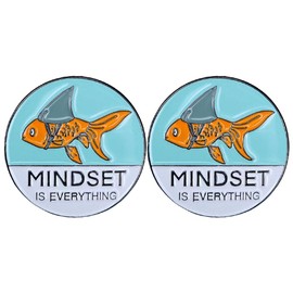 Ficsowy Mindset Is Everything Pin Badge, Motivational Pin for Men and Women, Inspirational Gift for Friend, Teacher, Student (Orange-2)