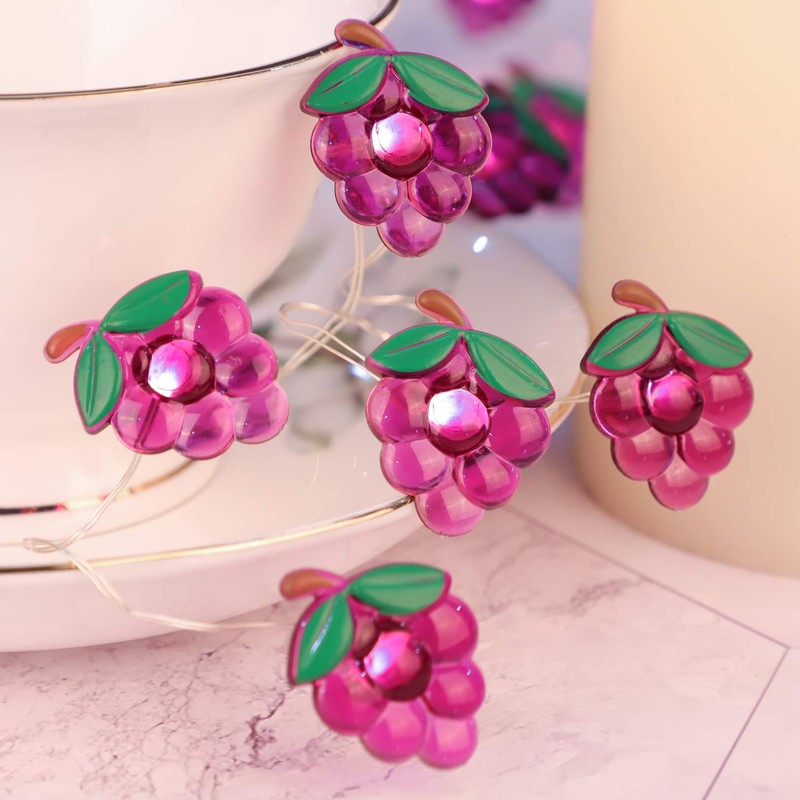 Silverstro Grape Decorative String Lights, 10 Ft 30 LED Fairy