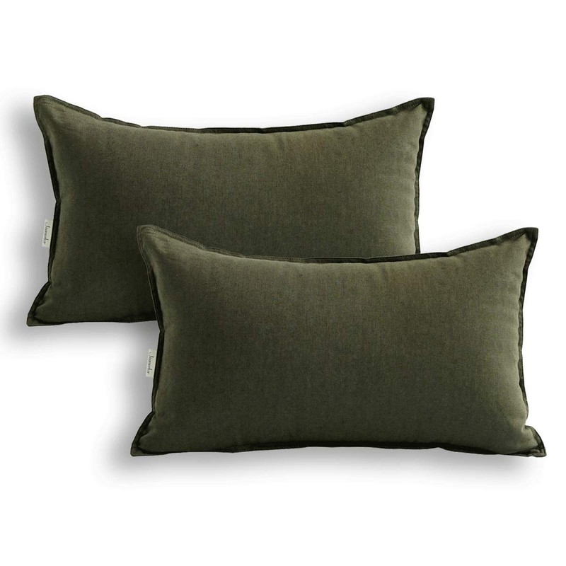 Jeanerlor - Funda de cojín Decorativa Cuadrada de Lino de