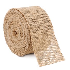 10 m Jute Ribbon, 6 cm Hessian Ribbon, Gift Ribbon Wide, Decorative Ribbon Jute for DIY Craft Packaging, Gift, Wedding, Christmas, Dining Table, Bouquet Decoration, 10 m Rolls