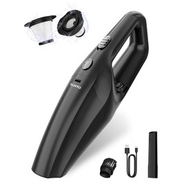 TANYO Handheld Car Vacuum Cordless, Portable Vacuum Cleaner with High Power Suction, Rechargeable Hand Held Vacuum, Mini Handheld for Car Home Office, Pet Hair, Black