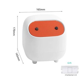 AIWE7D cubeta de basura pequeño con tapa para computadora, mini cubeta de basura a presión, papelera de oficina para mesa, mesa de centro, cocina (blanco)