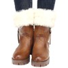 Womens Fur Trim Boot Cuff Top Cover Leg Warmers Ivory