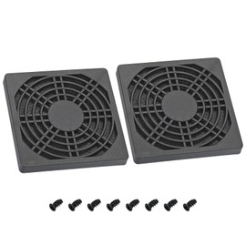 PATIKIL 80mm Fan Dust Filter Ventilator Filter Grille Guard with Screw 2pcs ABS Fan Protection DIY Black